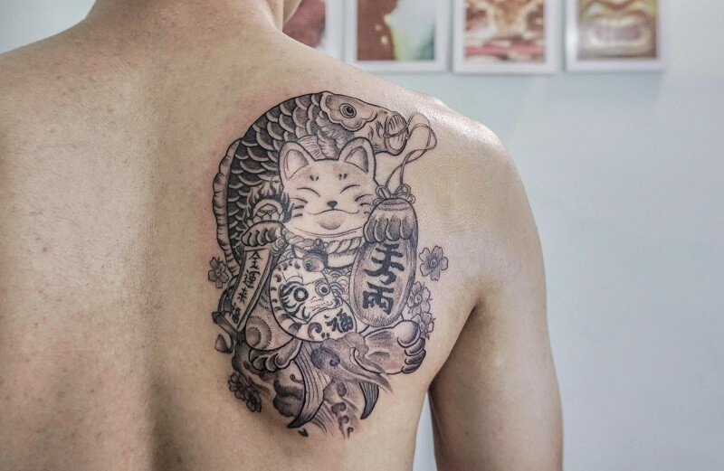 189 hình xăm Mèo Thần Tài đẹp và ý nghĩa cho Nam Nữ  Kitty tattoos Hình  xăm mèo Hình xăm nghệ thuật